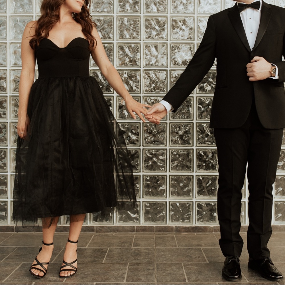 Black Spaghetti strap tulle dress